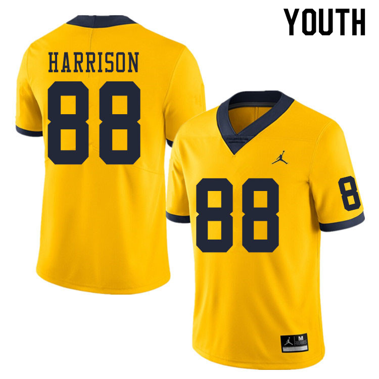 Youth #88 Mathew Harrison Michigan Wolverines College Football Jerseys Sale-Yellow